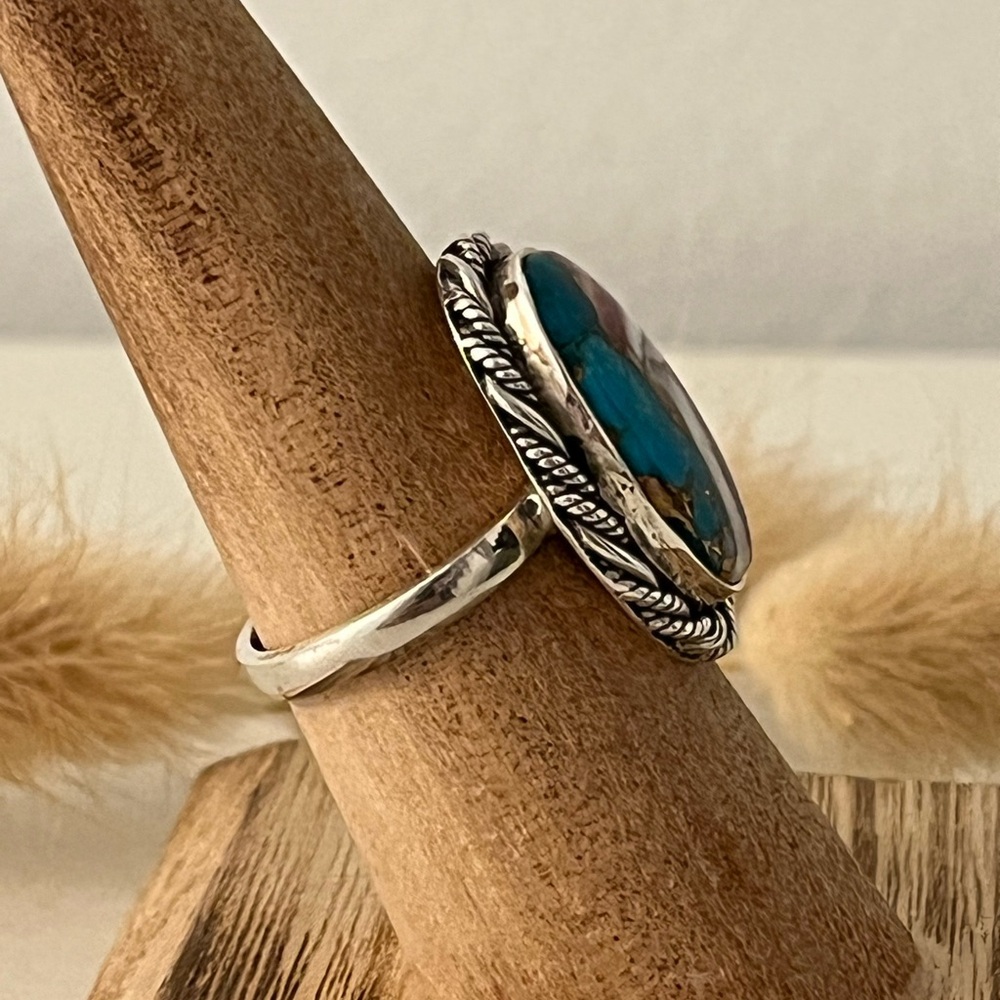 925 Solid Sterling Silver Multi Spiny Turquoise G… - image 2